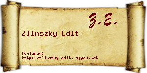 Zlinszky Edit névjegykártya